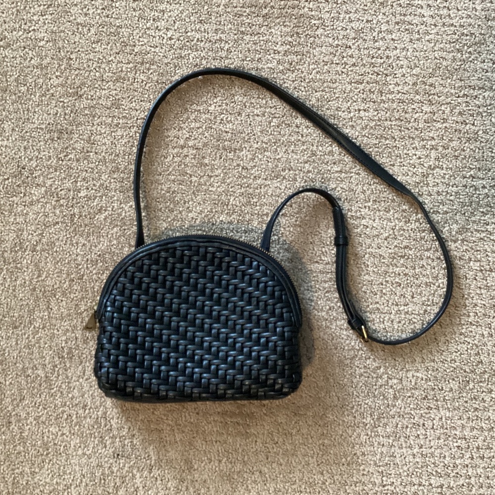 by Anthropologie woven vegan leather crossbody bag